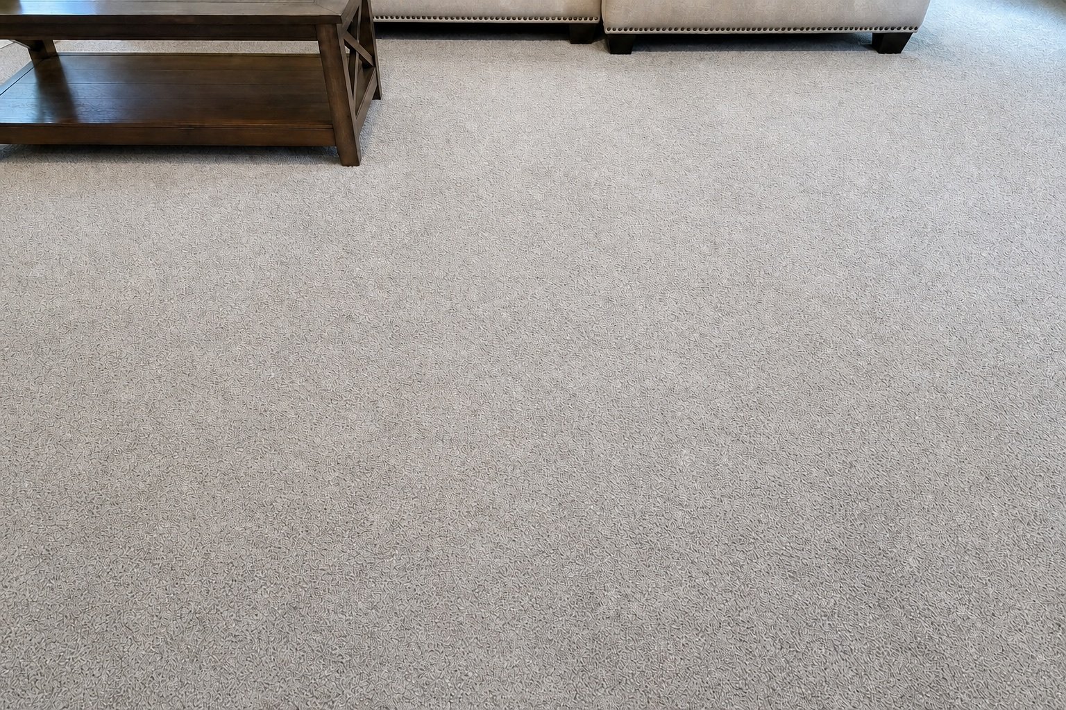 Clean wall-to-wall carpet after professional HBM extraction